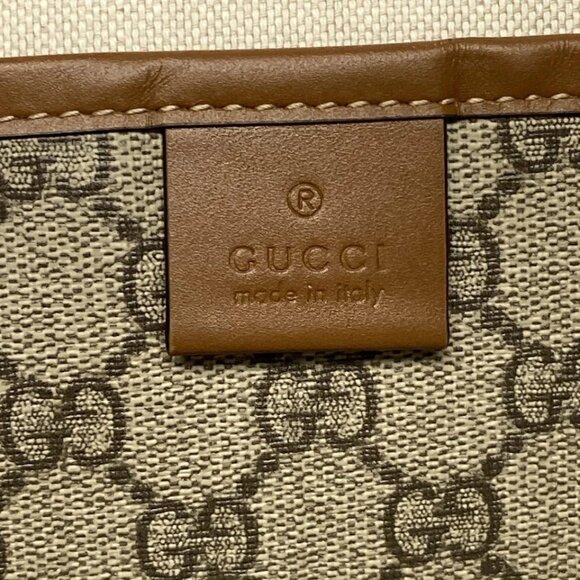 GUCCI GG Plus GG Supreme/Shelly (Web) Gray Beige Dark Brown PVC - 797-061725 - Picture 13 of 14